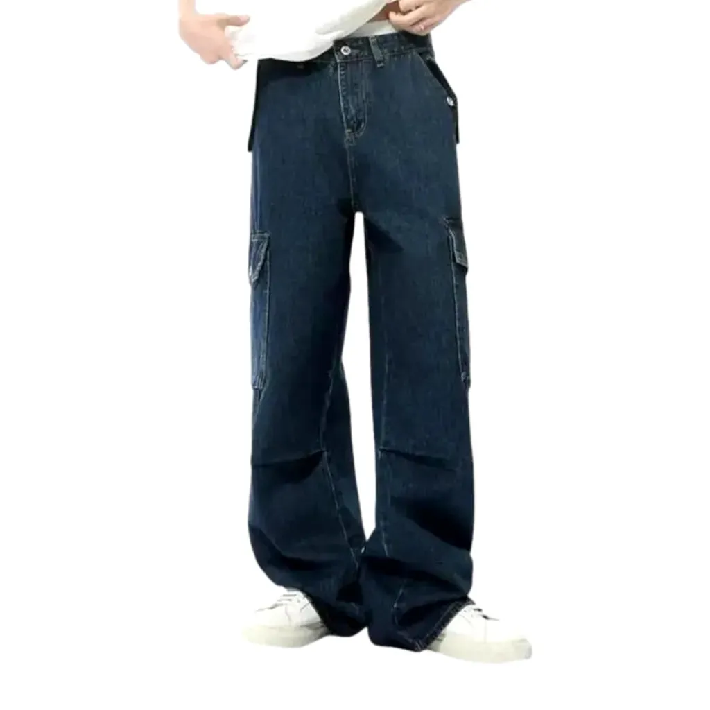 90s fashionable mid rise men's jeans