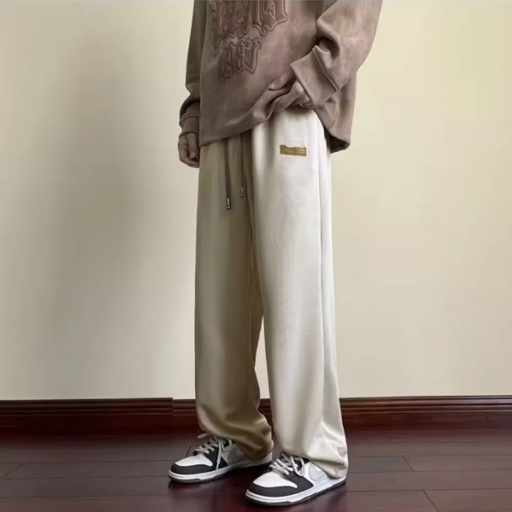 All-match Solid Color Straight Sweatpants