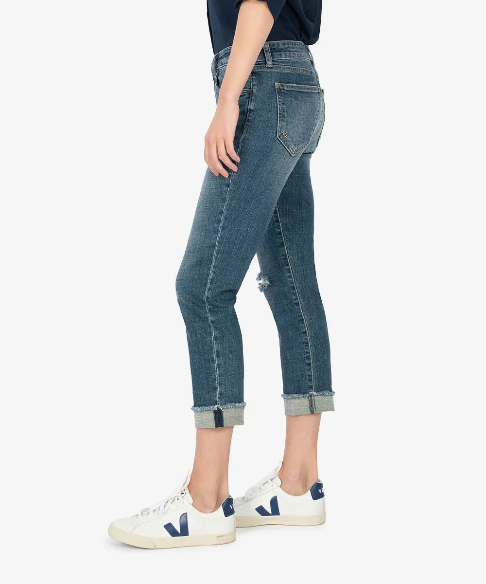 Amy Mid Rise Crop Straight Leg
