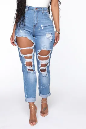 Artist In The Making Distressed Jeans - Medium Blue Wash
