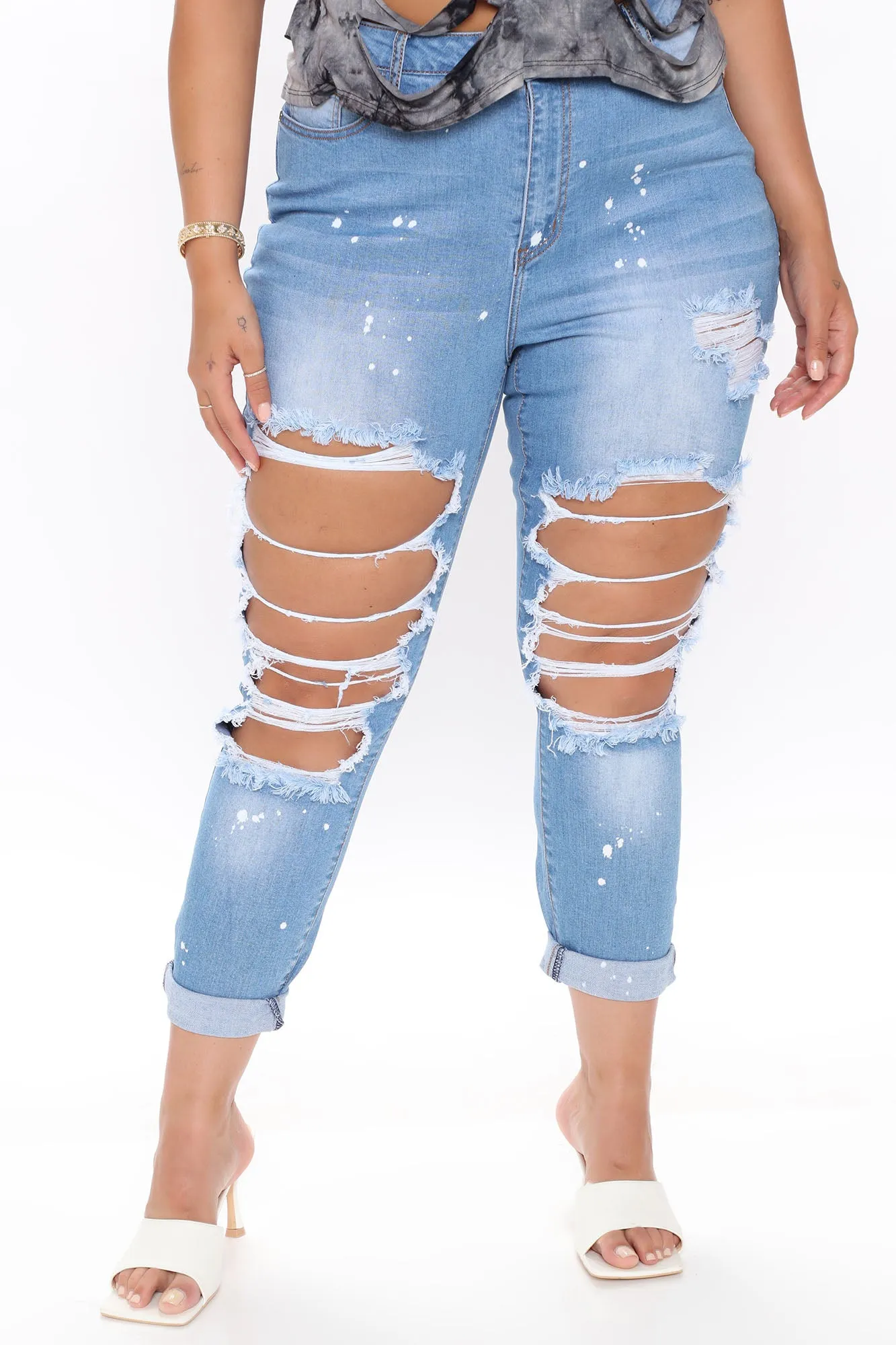 Artist In The Making Distressed Jeans - Medium Blue Wash