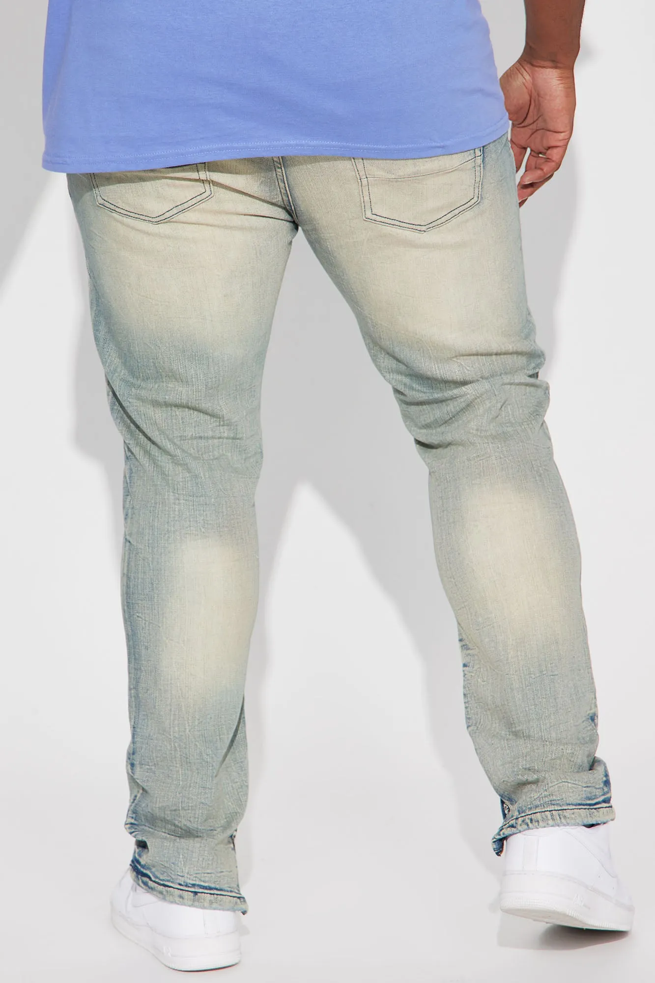 Be Ahead Ankle Zipper Stacked Skinny Jeans - Vintage Blue Wash