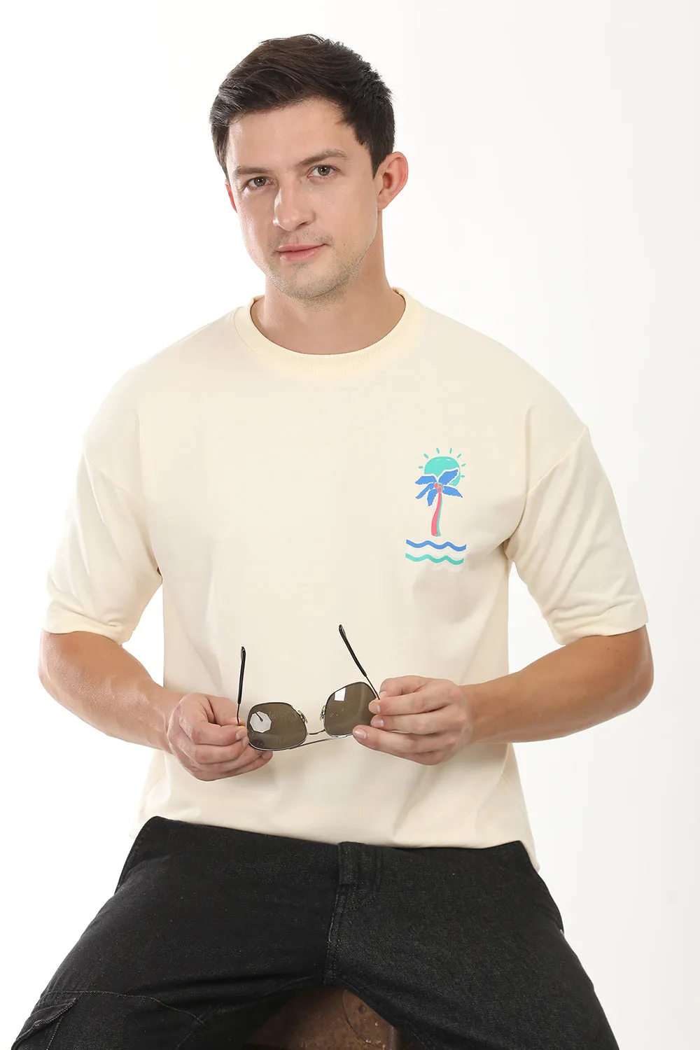 Beach head T-shirt: Cream
