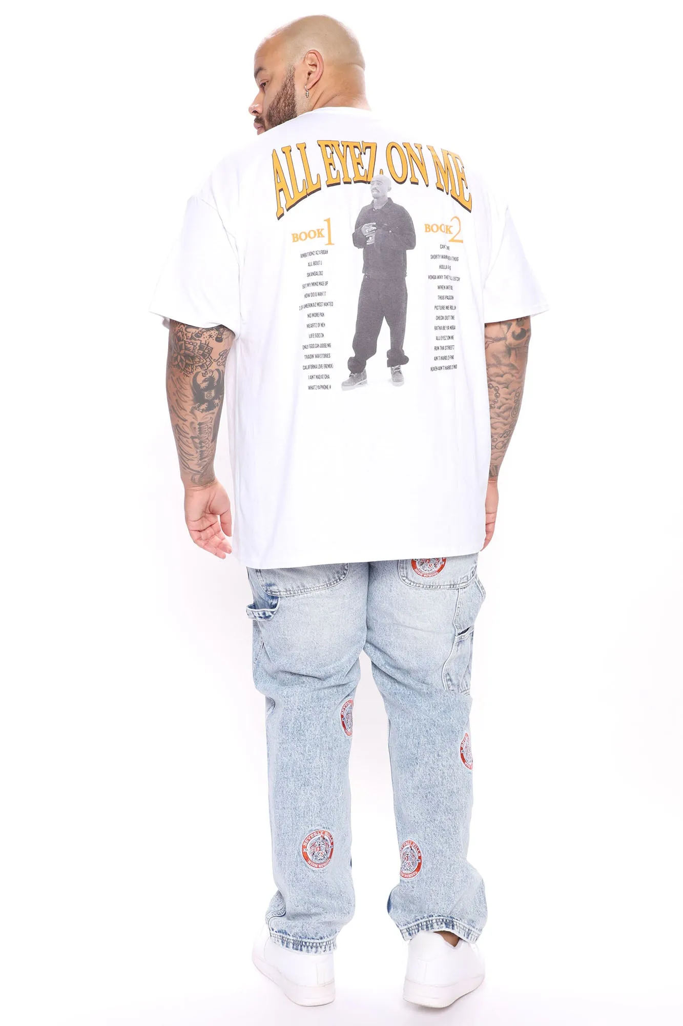 Beverly Hills High Patched Carpenter Jeans - Light Wash