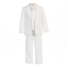 Big Boys White Button Jacket Vest Shirt Tie Pant Suit 8-20 Husky