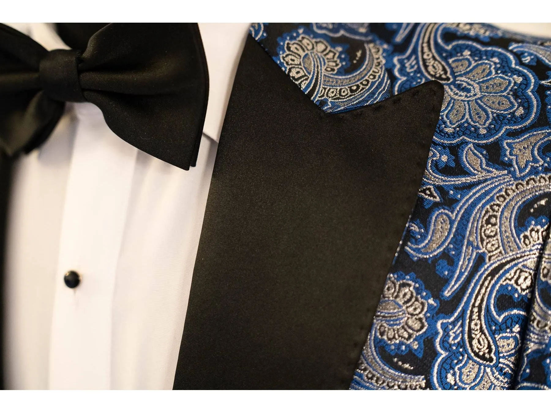 Blue Bellagio Paisley Dinner Jacket Tuxedo Rental