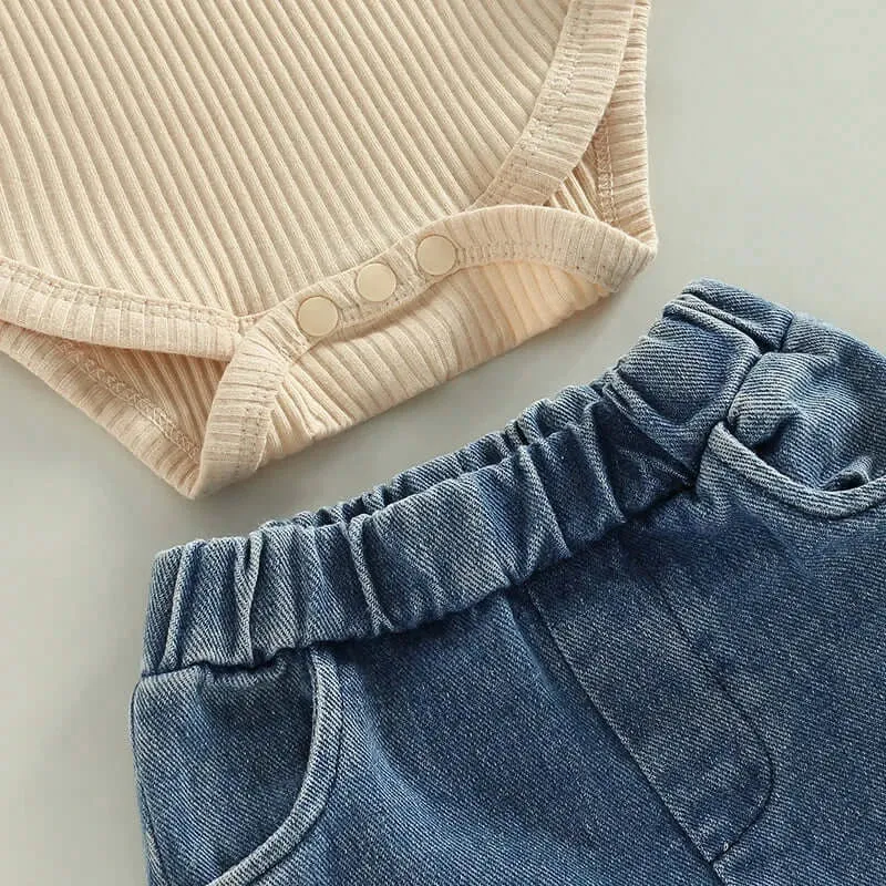 Boho Flared Jeans Baby Set