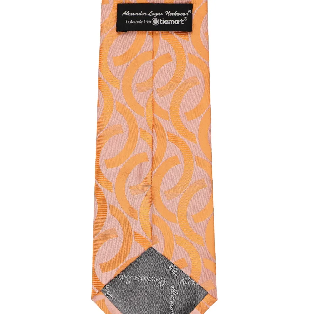 Bright Tangerine Kay Link Pattern Necktie