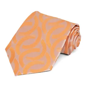Bright Tangerine Kay Link Pattern Necktie