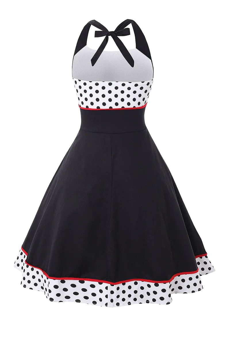 BT3161 Polka Dots Halter Dress