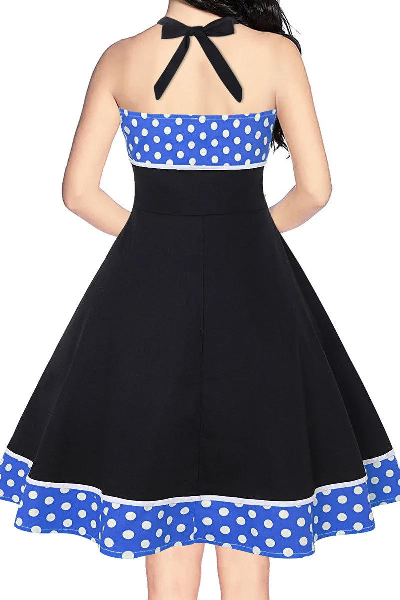 BT3161 Polka Dots Halter Dress
