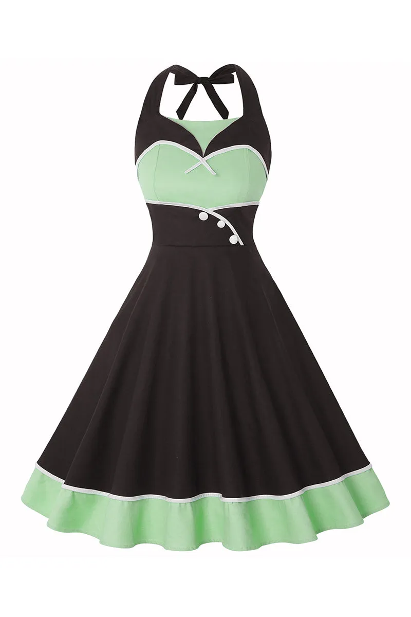 BT3161 Polka Dots Halter Dress