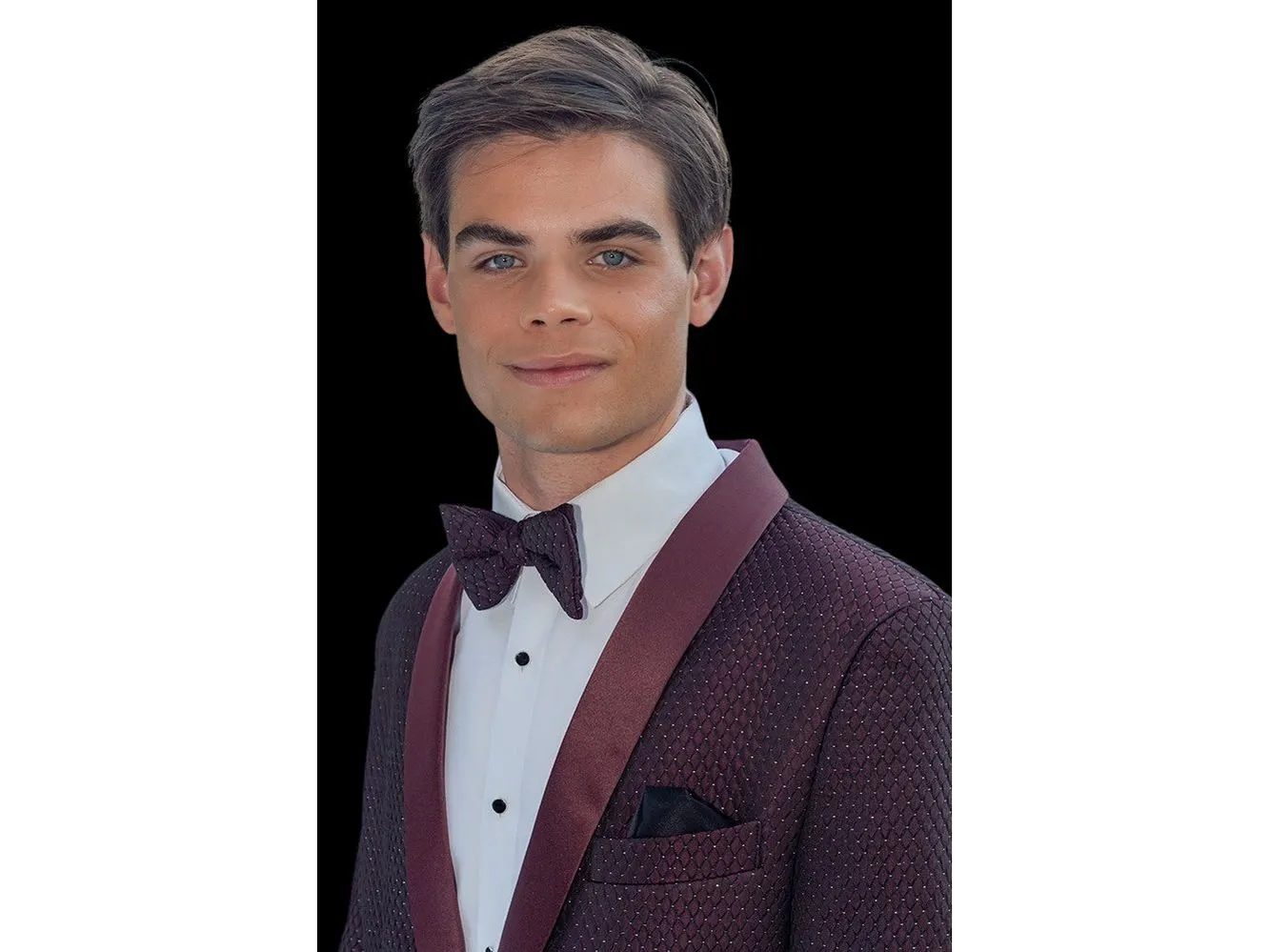 Burgundy Sparkle Diamond Shawl Tuxedo Rental