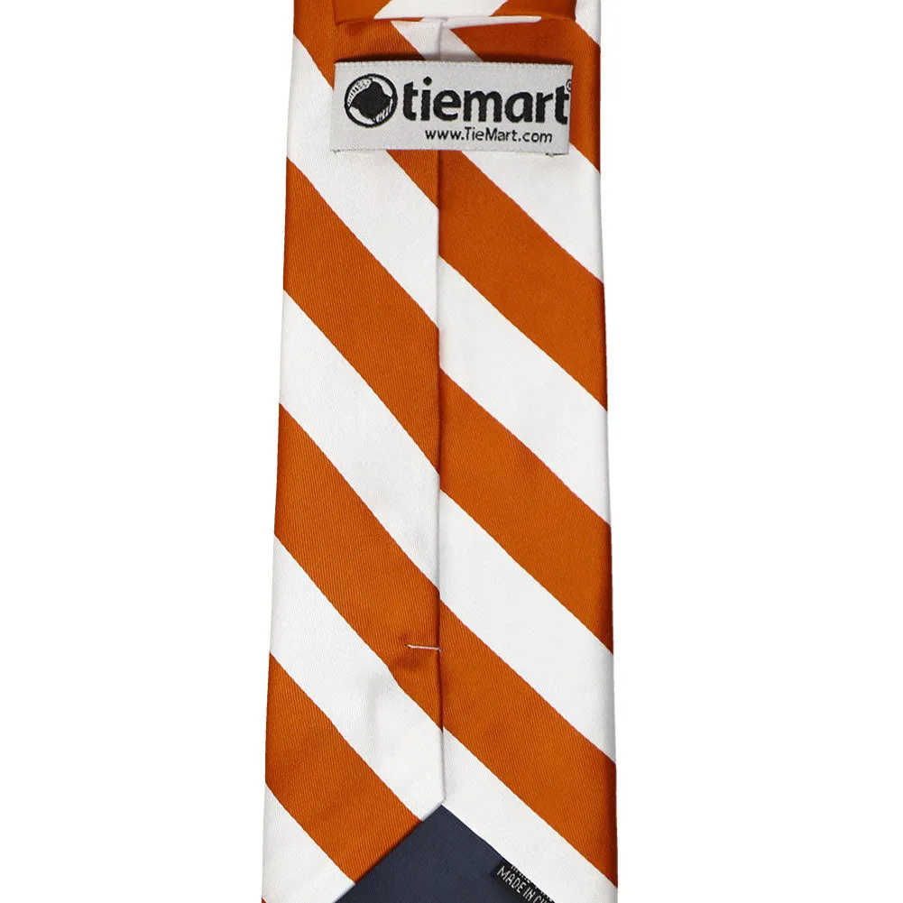 Burnt Orange and White Striped Tie