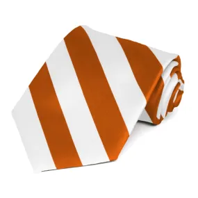 Burnt Orange and White Striped Tie