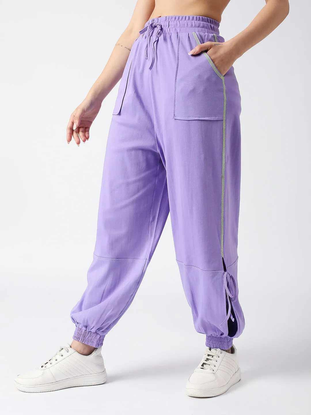 Disrupt Purple Low-crotch Long Length Jogger For Women