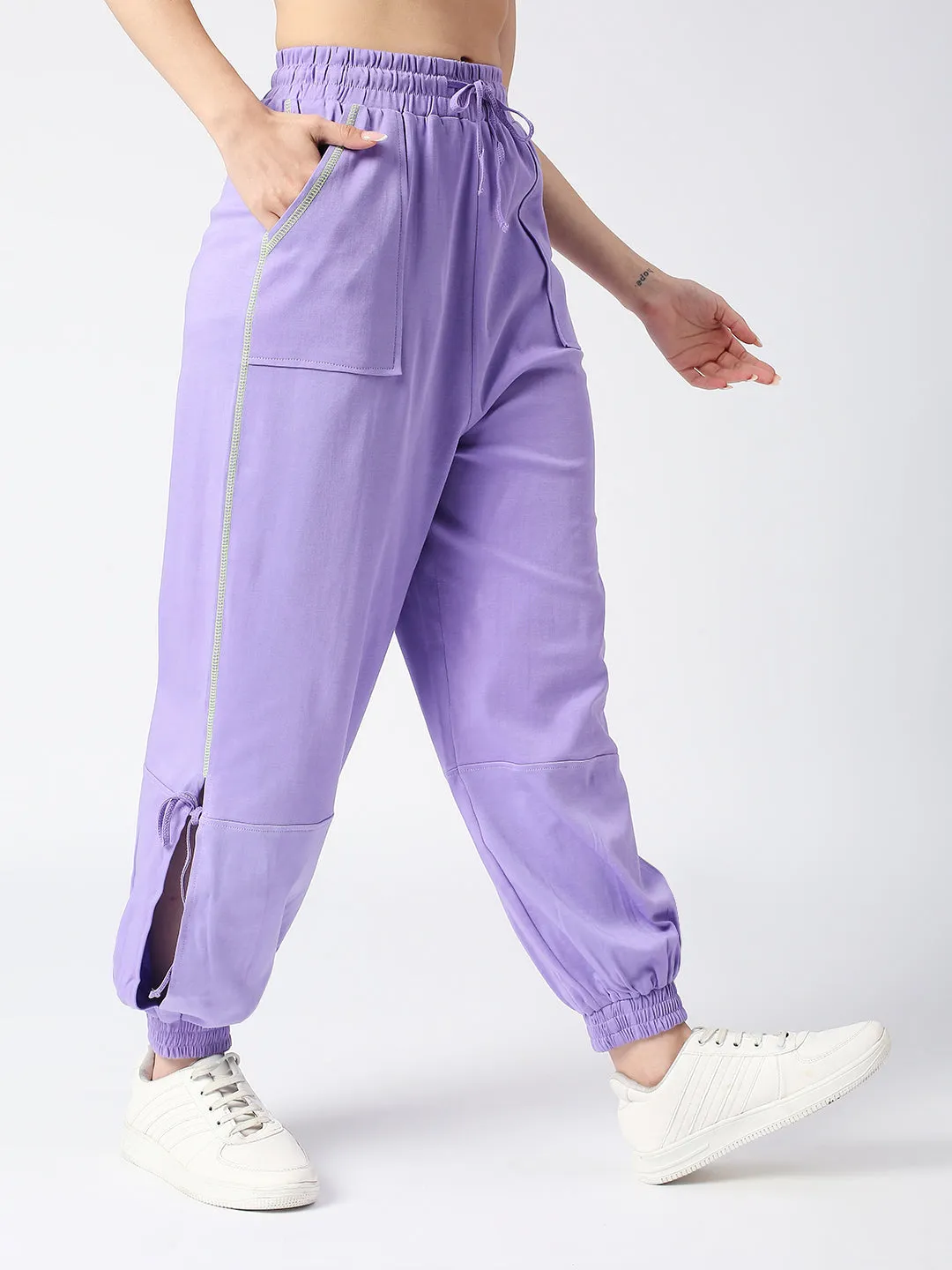 Disrupt Purple Low-crotch Long Length Jogger For Women
