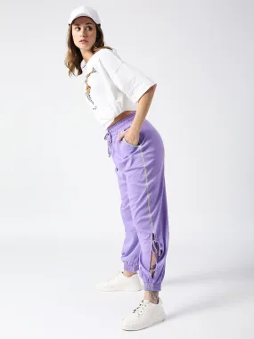 Disrupt Purple Low-crotch Long Length Jogger For Women