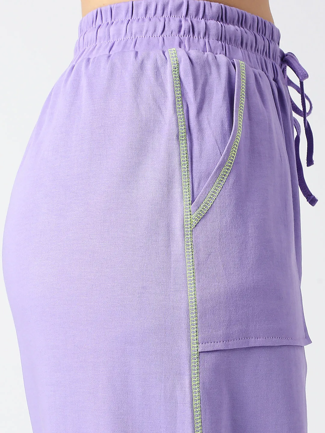 Disrupt Purple Low-crotch Long Length Jogger For Women