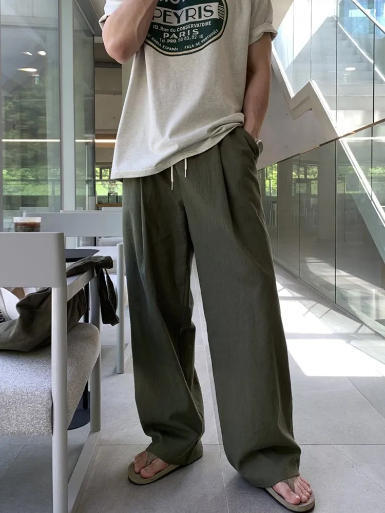 Elastic waist linen pants OR3141