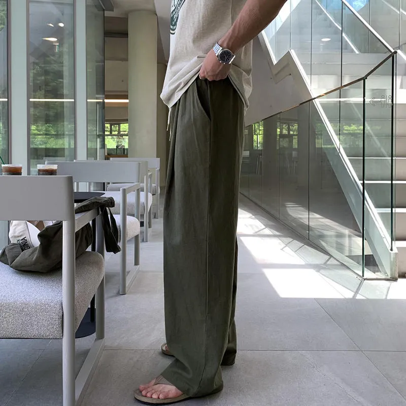 Elastic waist linen pants OR3141
