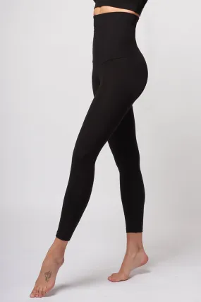 Extra Strong Compression Leggings with High Waisted Tummy Control Black