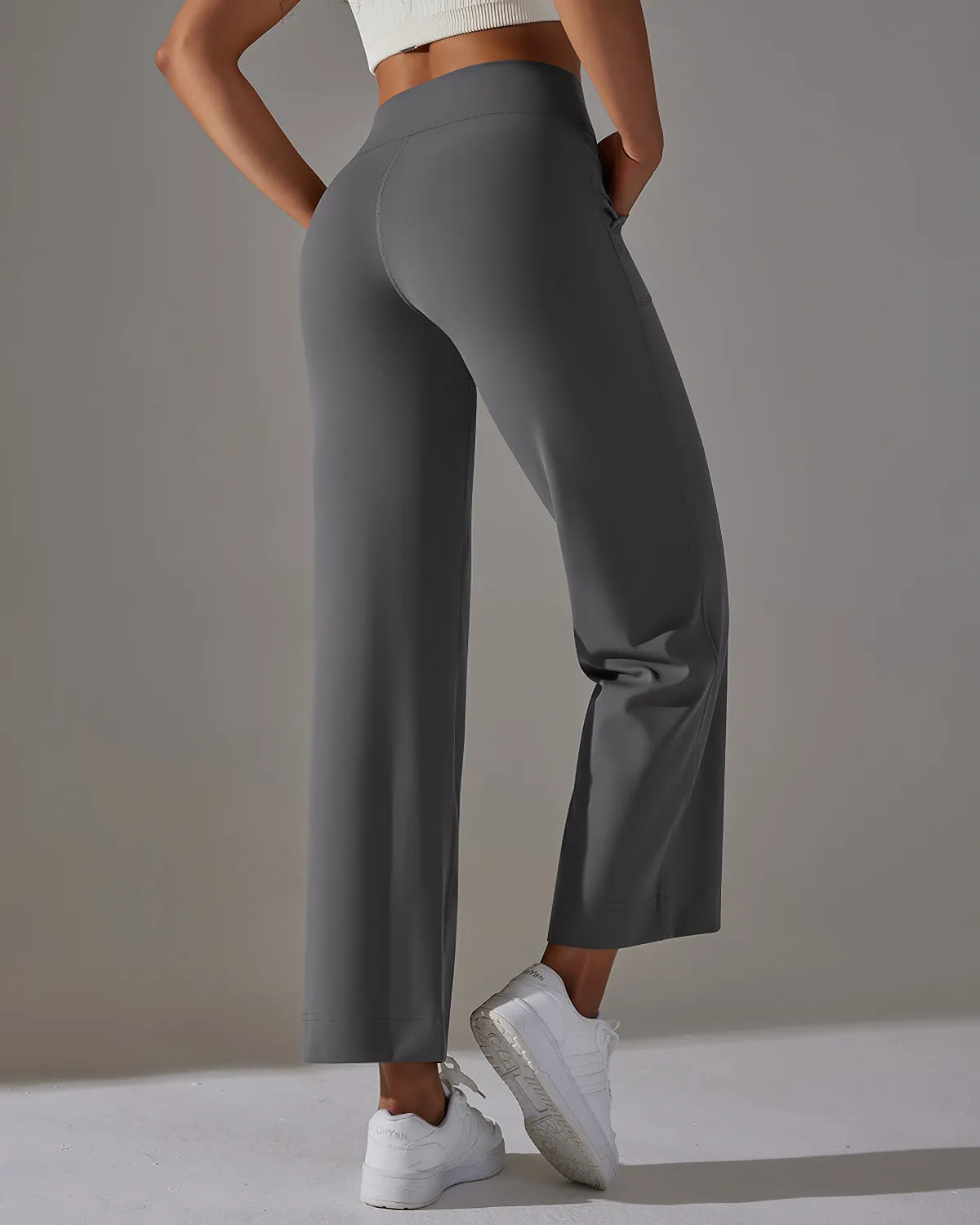 Fern Flare Pocket Leggings - Grey