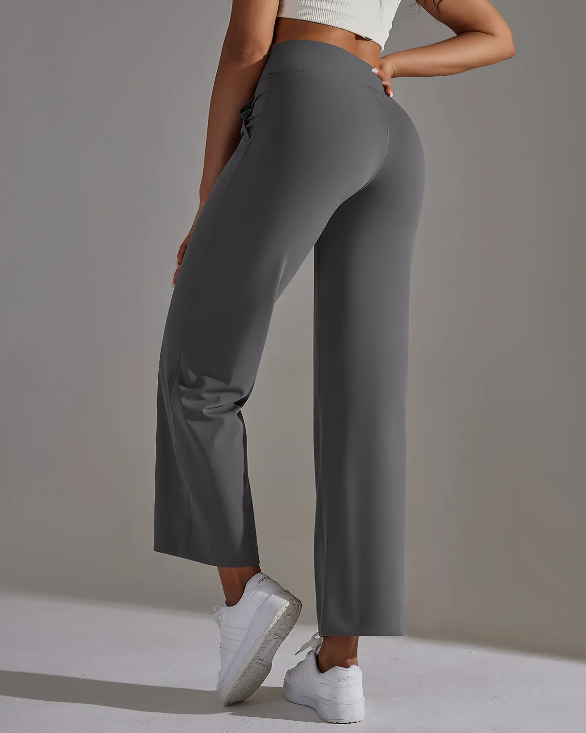 Fern Flare Pocket Leggings - Grey
