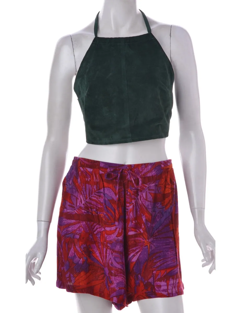 Foliage Print Summer Shorts