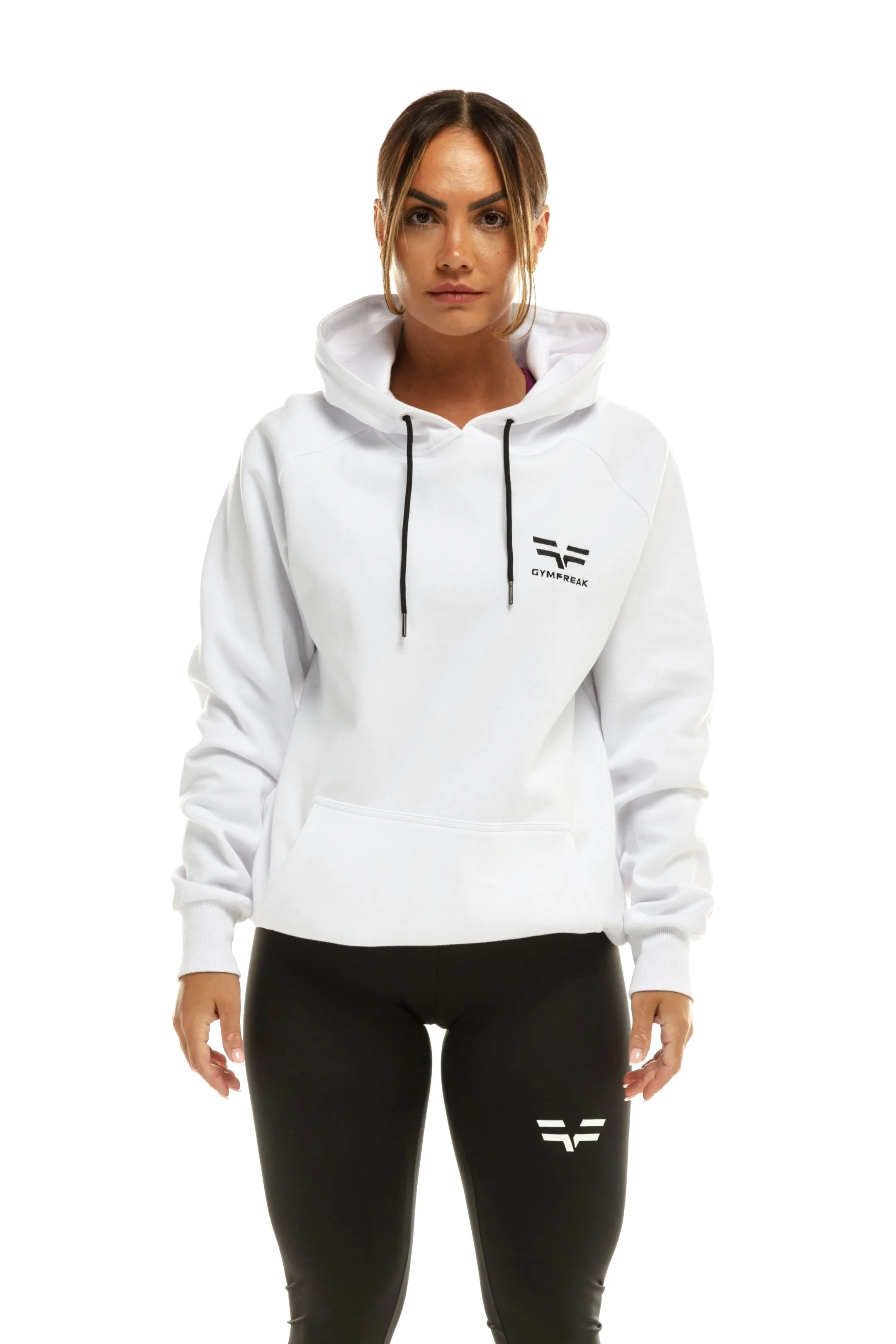 GymFreak Womens Power Hoodie - White