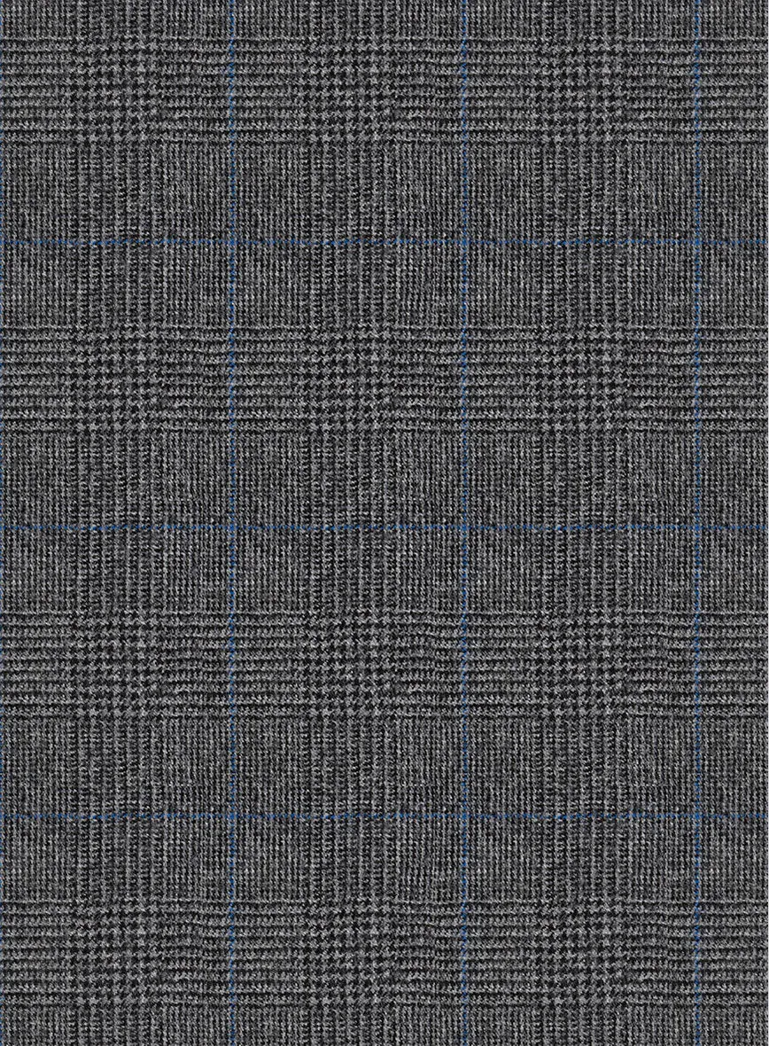 Italian Burta Dark Gray Glen Flannel Pants