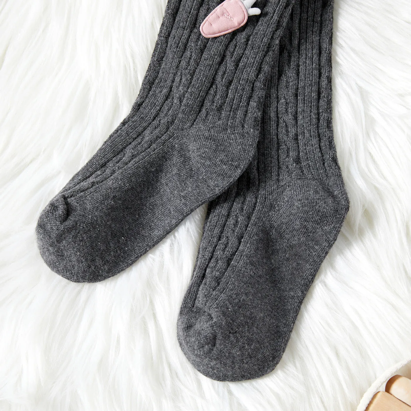 Kid Girl 100% Cotton Carrot Embroidered Knit Footie Leggings