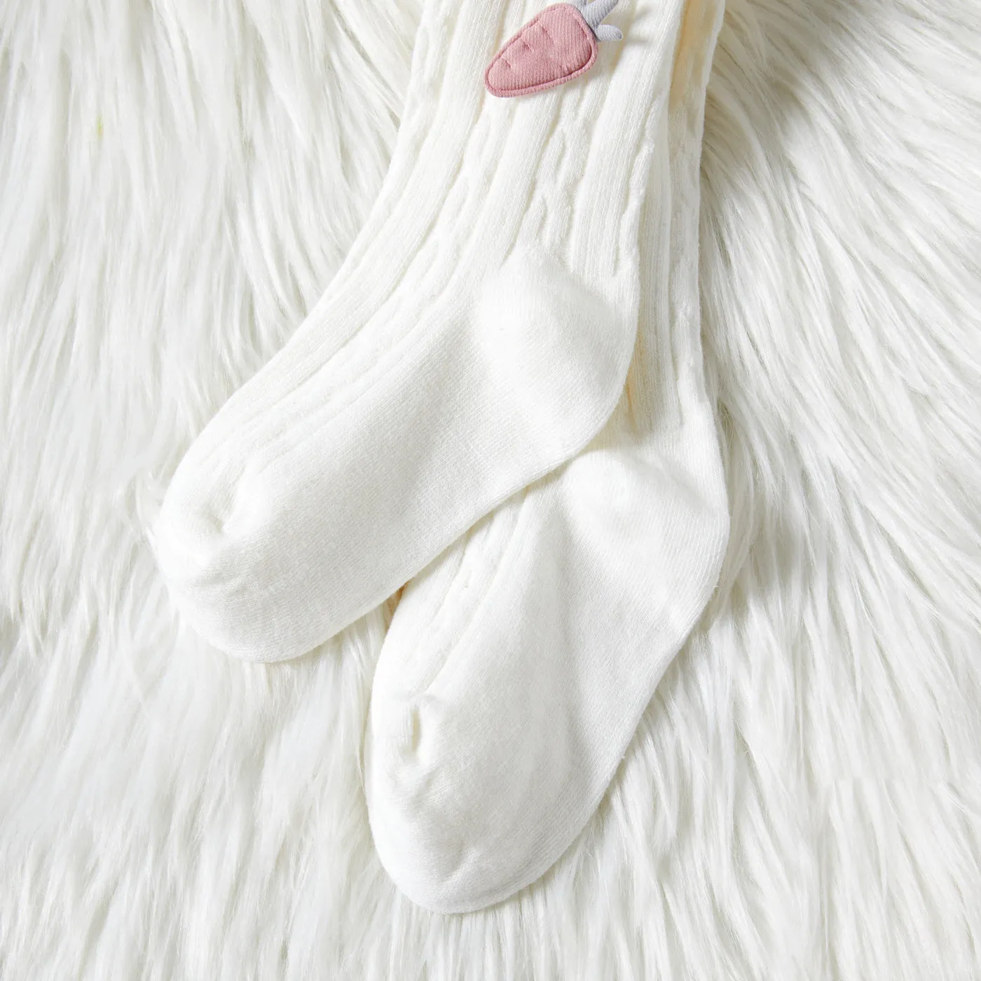 Kid Girl 100% Cotton Carrot Embroidered Knit Footie Leggings