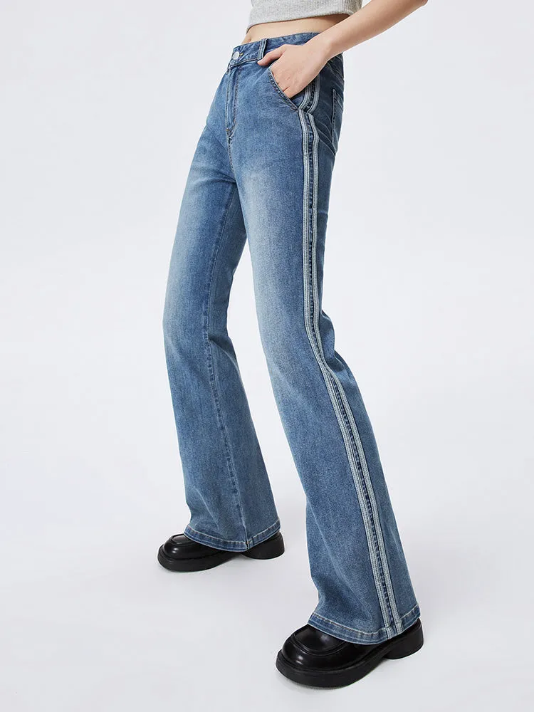 Ladies' Stretch Denim Cool Sunscreen Flared Pants