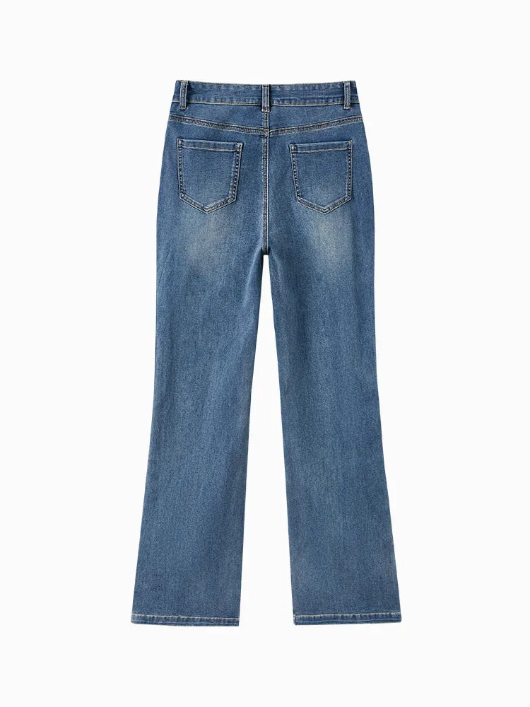 Ladies' Stretch Denim Cool Sunscreen Flared Pants