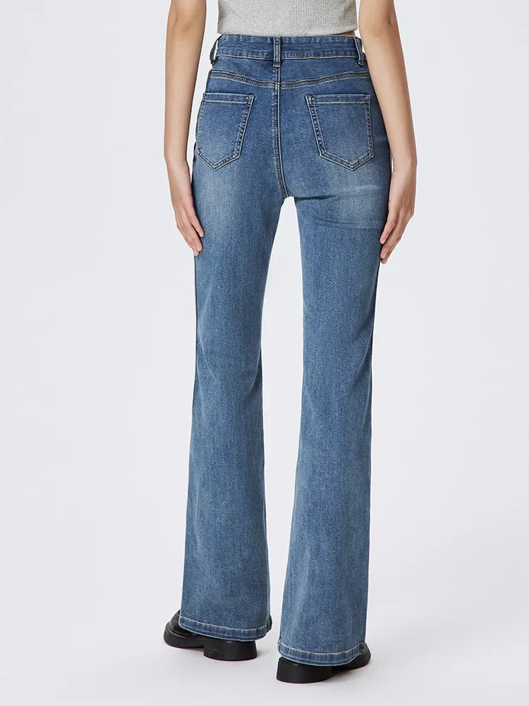 Ladies' Stretch Denim Cool Sunscreen Flared Pants