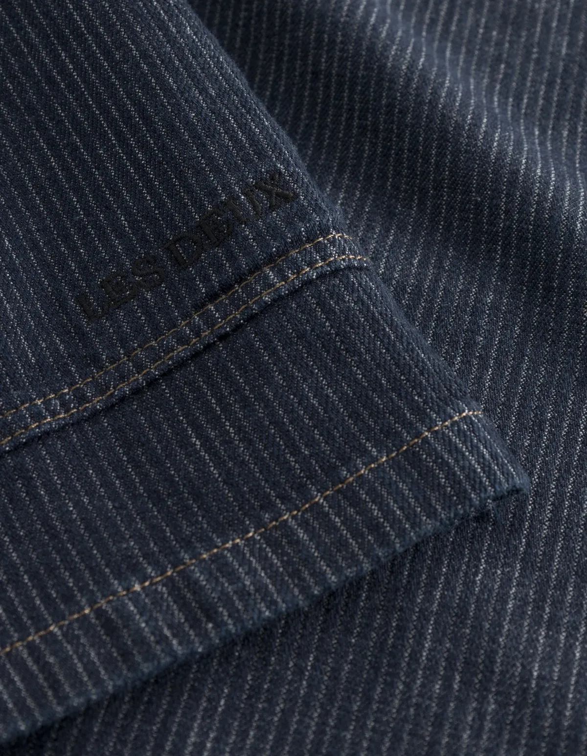 LES DEUX HUGH DENIM STRIPE OVERSHIRT 2.0 - DARK NAVY/WHITE