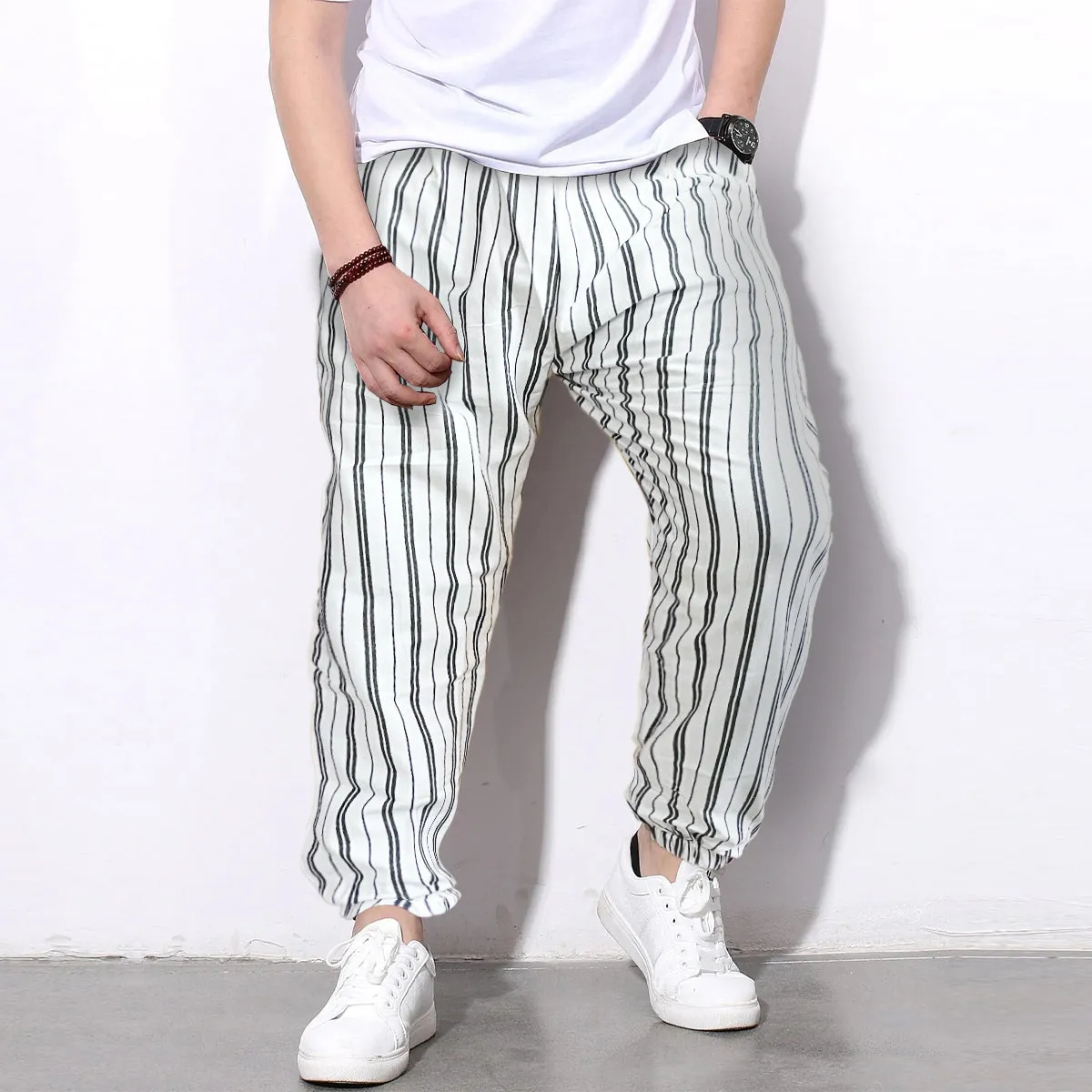 Loose Pants Multi Stripped Jogger Breathable Casual Harem Combo-Unisex Pants for Men and Women (Pack of 3)