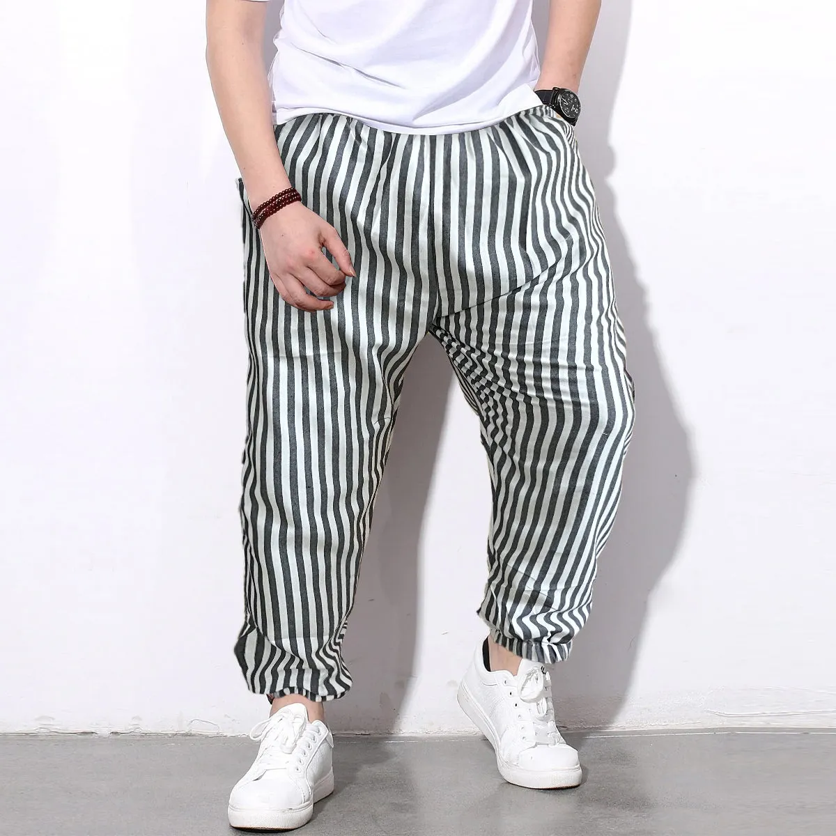 Loose Pants Multi Stripped Jogger Breathable Casual Harem Combo-Unisex Pants for Men and Women (Pack of 3)