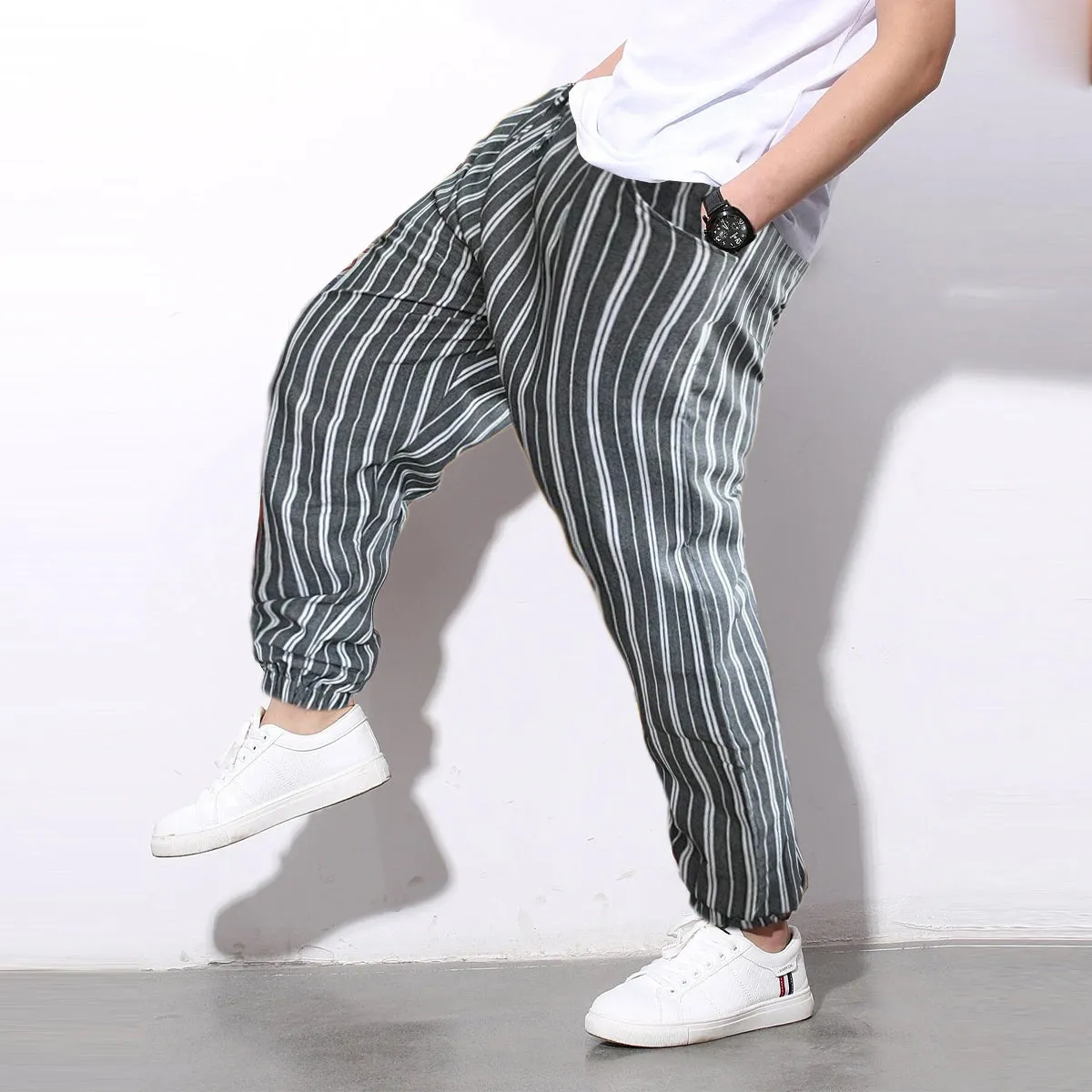 Loose Pants Multi Stripped Jogger Breathable Casual Harem Combo-Unisex Pants for Men and Women (Pack of 3)