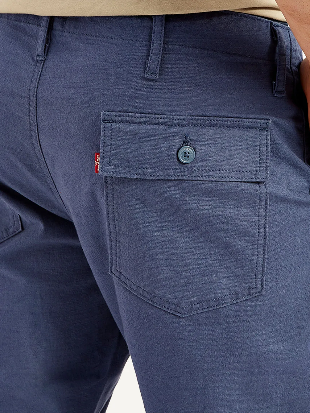 Men's Blue Slim Tapered Fit Utility Trousers