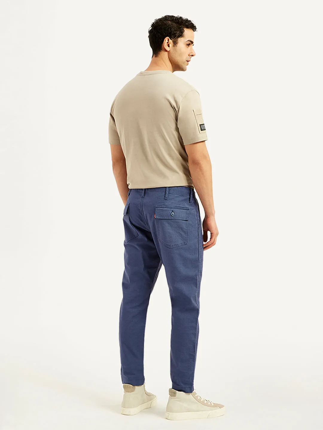 Men's Blue Slim Tapered Fit Utility Trousers