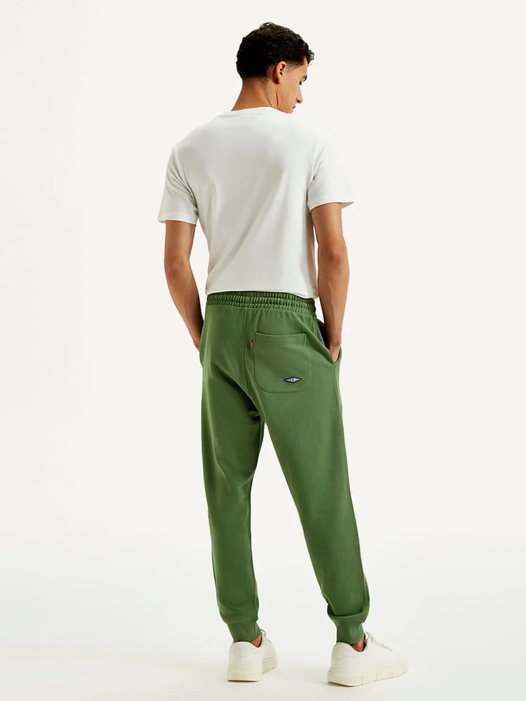 Men's Green Solid Utility Joggers
