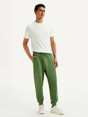 Men's Green Solid Utility Joggers