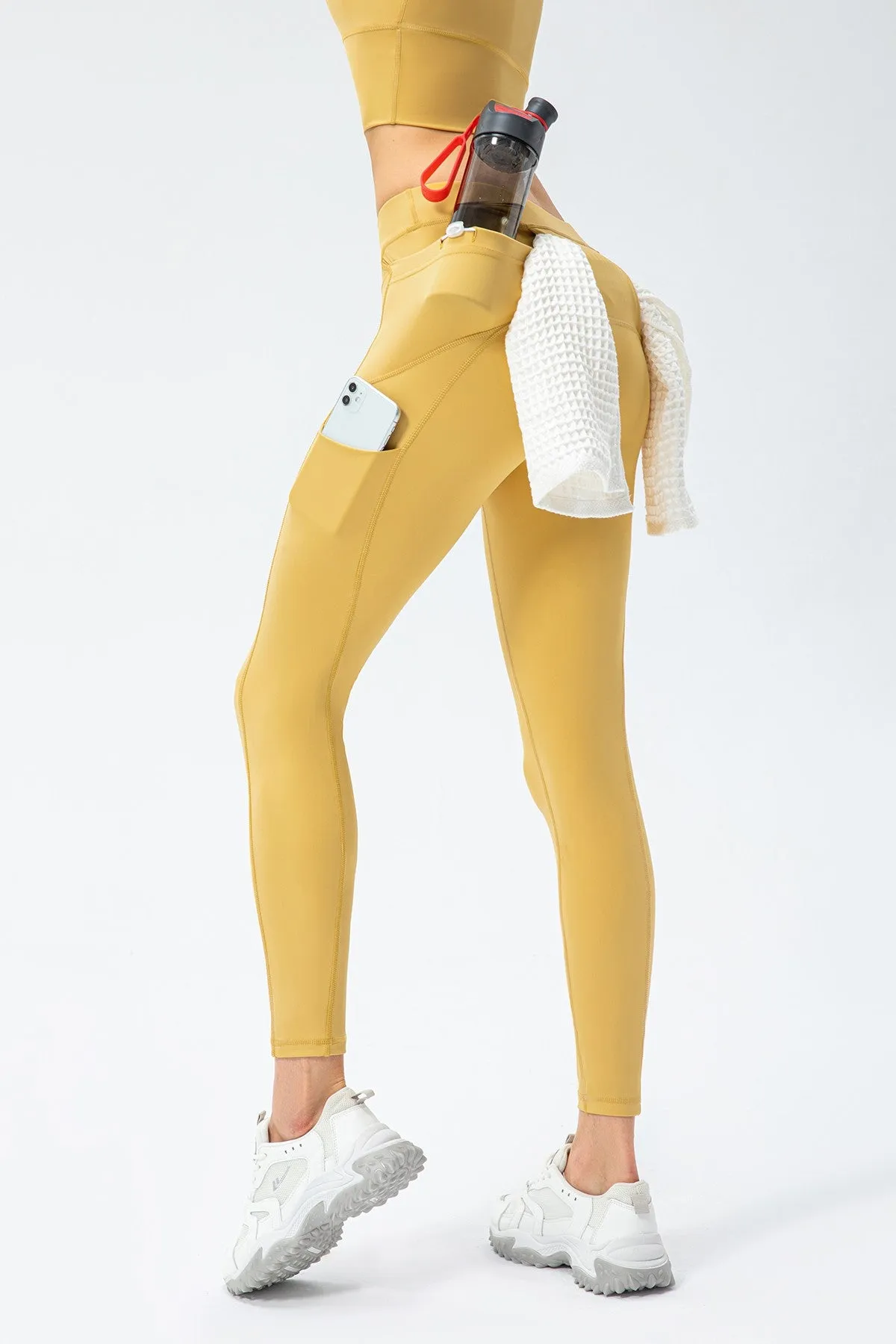 No Front Seam Leggings with Multi-Pockets