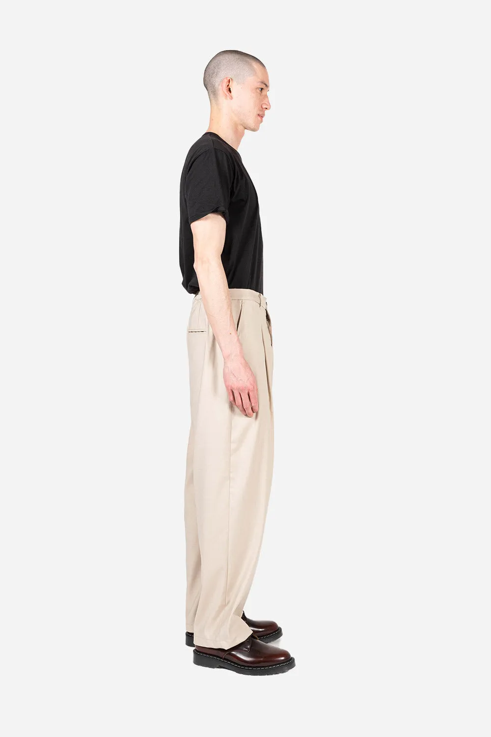 One Tuck Easy Slacks - Beige