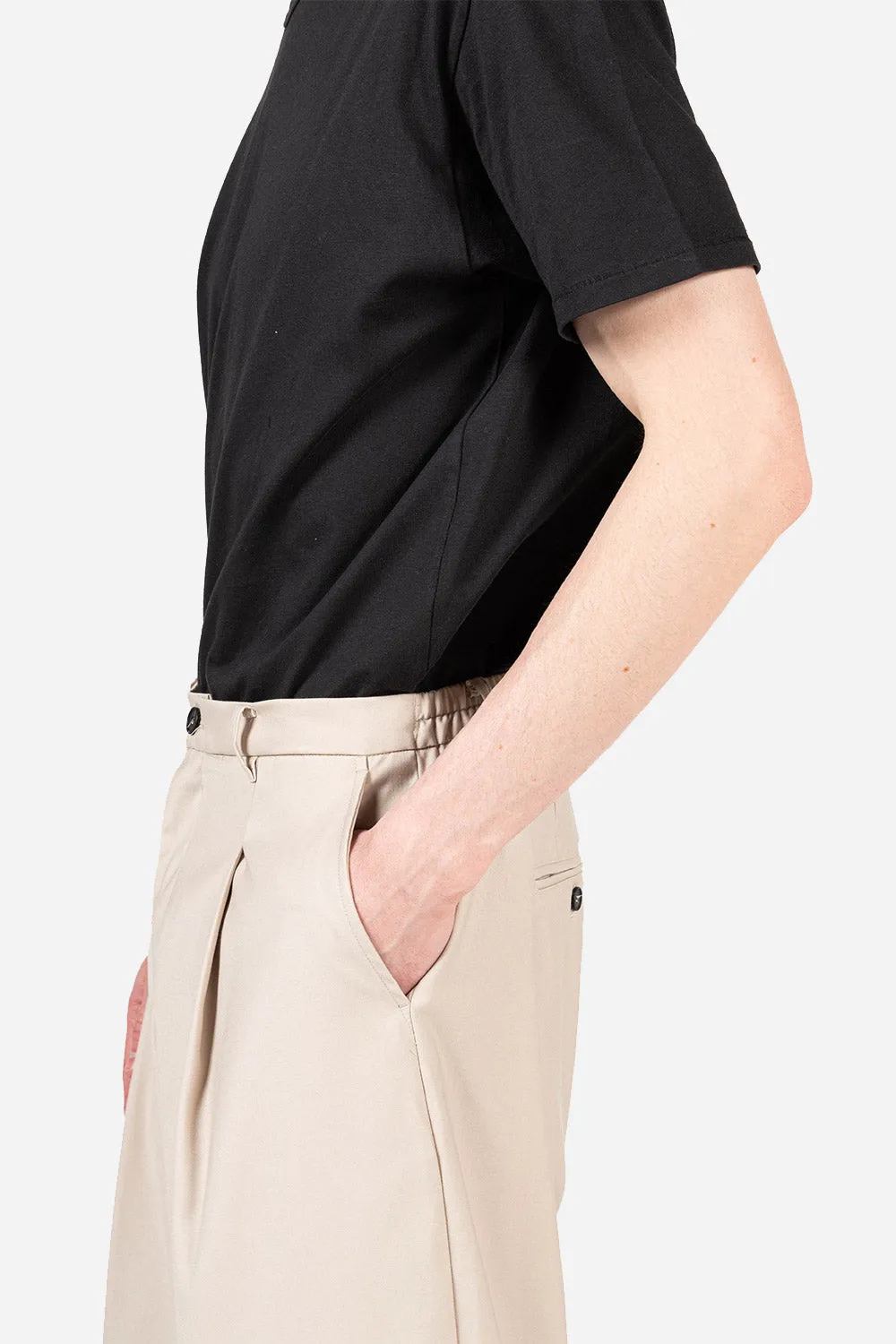 One Tuck Easy Slacks - Beige