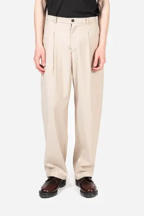 One Tuck Easy Slacks - Beige