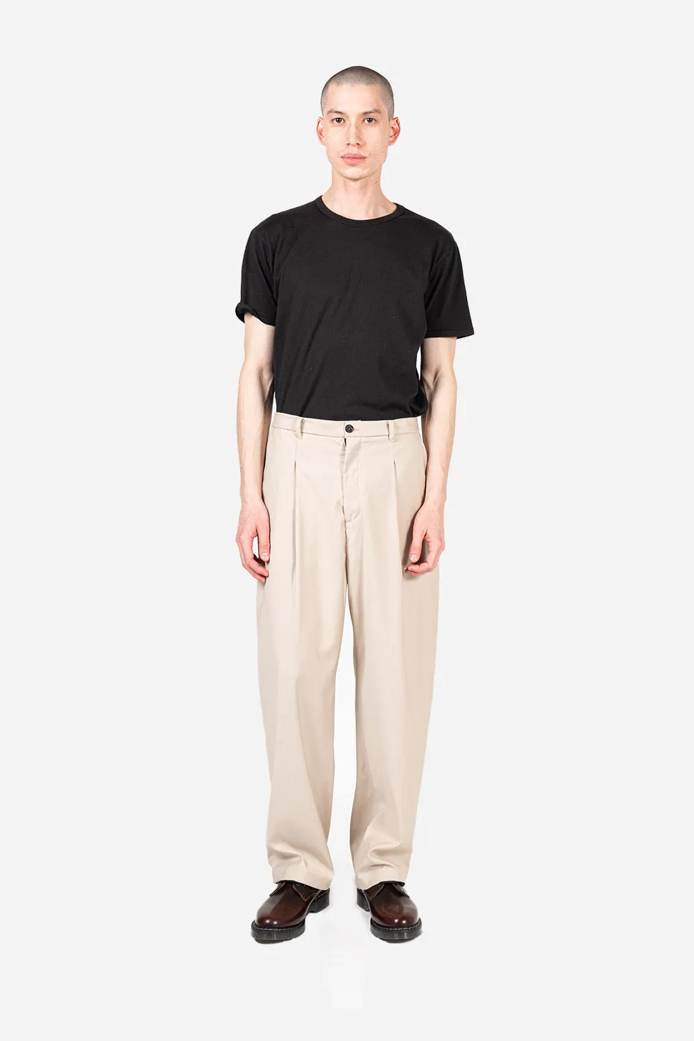 One Tuck Easy Slacks - Beige