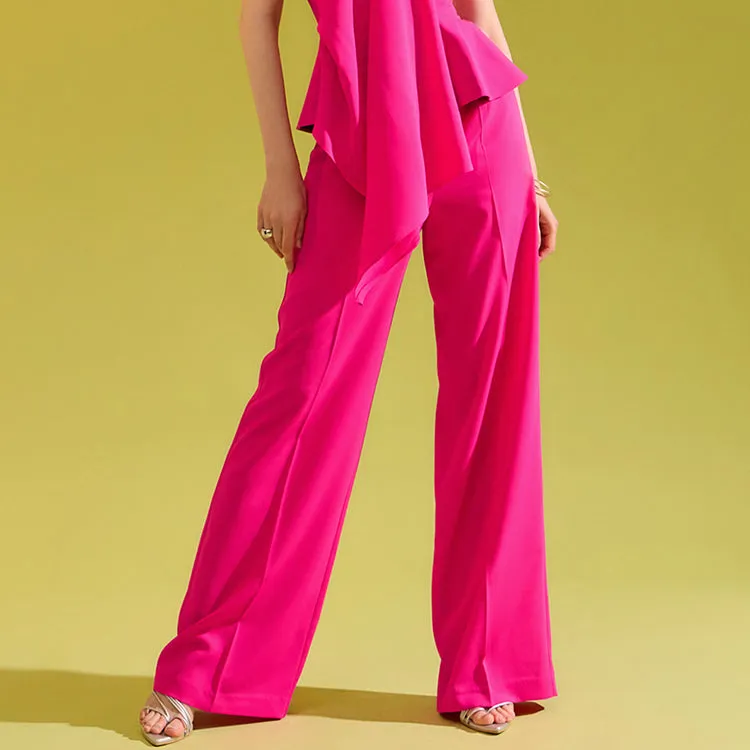 P9139 High Waist Pintuck Wide Maxi Slacks